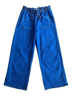 Green Goddess Wide Leg Elastic Waist Blue Jeans Size M Women